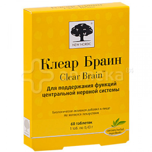 Клеар Браин д/поддержания функций цнс 433мг №60 таб