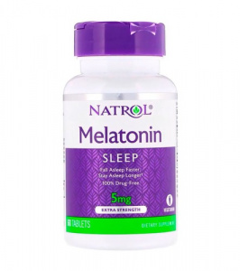 Natrol Мелатонин 5мг №60 (улучш.качество сна и общ.сост.здоровья)(НОВ)