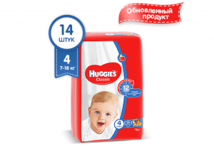 Подгузники детские huggies classic 4 14 (7-18 кг) 543123