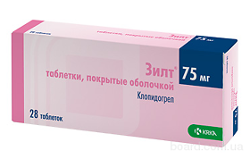Зилт 75 мг №28 табл (клопидогрел)