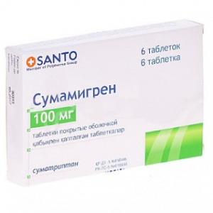 Сумамигрен 100 мг №6 табл (суматриптан)