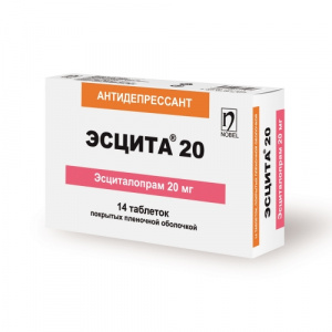 Эсцита 20 мг №14 табл (эсциталопрам)