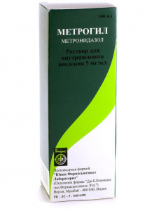 Метрогил  5мг/мл 100мл р/р д/внутр. введения  (метронидазол)