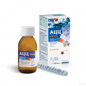 АЦЦ Юниор 20 мг/мл 100 мл р-р для приёма внутрь д/л детей (ацетилцистеин)
