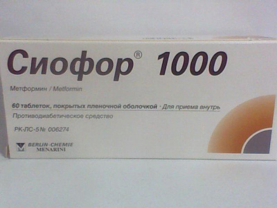 Сиофор1000 1000 мг №60 табл (метформин)