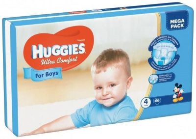 Подгузники детские huggies Ultra Comfort 4 66 boys 543611*2