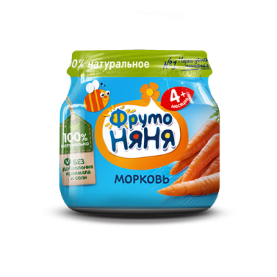 Дет.пит.Фрутоняня пюре 80 гр. морковь 004952*12